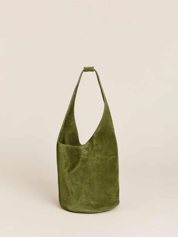 Small Silvana Bucket Bag - Avocado Suede